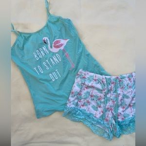 Flamingo matching pj set